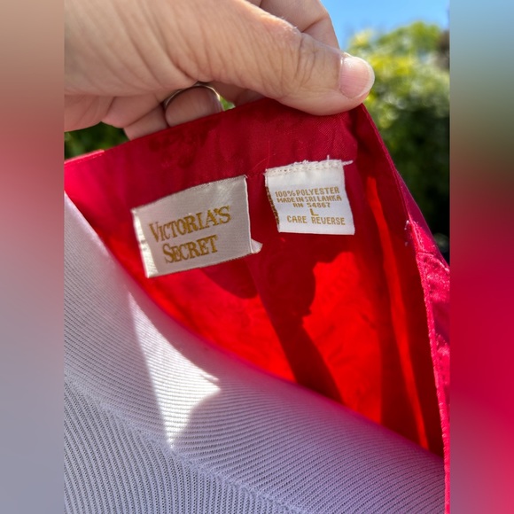 Vintage retro VICTORIAS SECRET red demask L Pajama Set - Picture 8 of 8